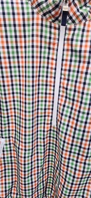 Liz Golf Lizgolf By Liz Claiborne Plaid Spring Quarter Zip Jacket 