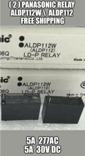 (2) Panasonic relays ALDP112W ALDP112 5A  277AC 5A  30V DC  FREE SHIPPING USA