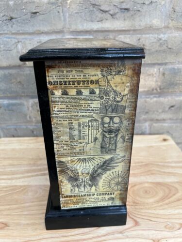 Steampunk inspired Wooden Wardrobe style Jewellery Box 26cm x 21cm x 13cm - Picture 4 of 10