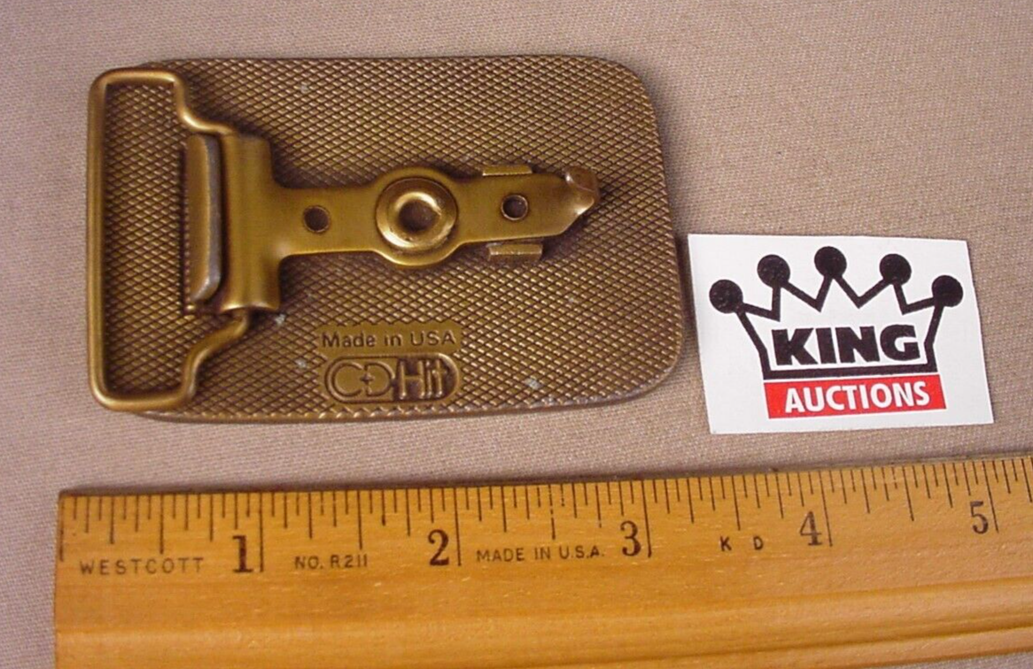 Vintage Men's Metal Belt Buckle Dover Hydraulics Inc. Brass Made in