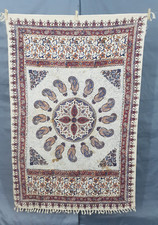 Vintage Hand Block Printed Multicolor Kalamkari Cotton Ravish Textile 152x100 cm