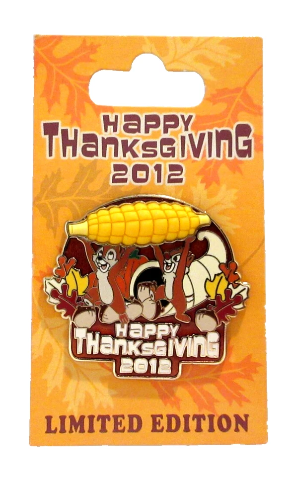 WDW HAPPY THANKSGIVING DAY 2012 CHIP 'n DALE CORN ON THE COB PIN- LE 3000 #93185 - Image 3 of 3