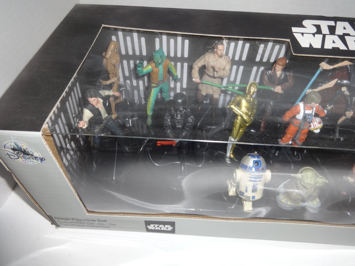 STAR WARS 20 MEGA FIGURINE SET Disney Store New Sealed Figures