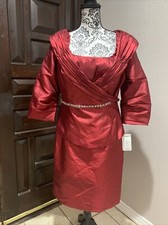LA BELLE 2 PIECE RED DRESS  JACKET CHRISTMAS Formal Mother Of Bride 6/8 10 NWT