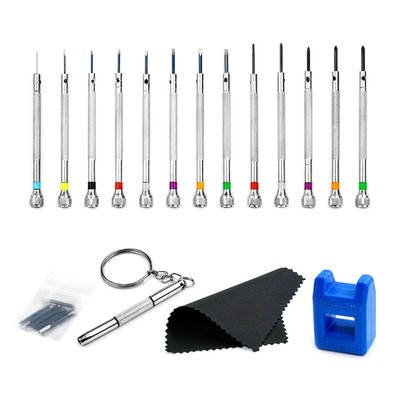 13Pcs 0.6-2.0mm Slotted Cross Screwdriver Set Professional Watchmakers Repair