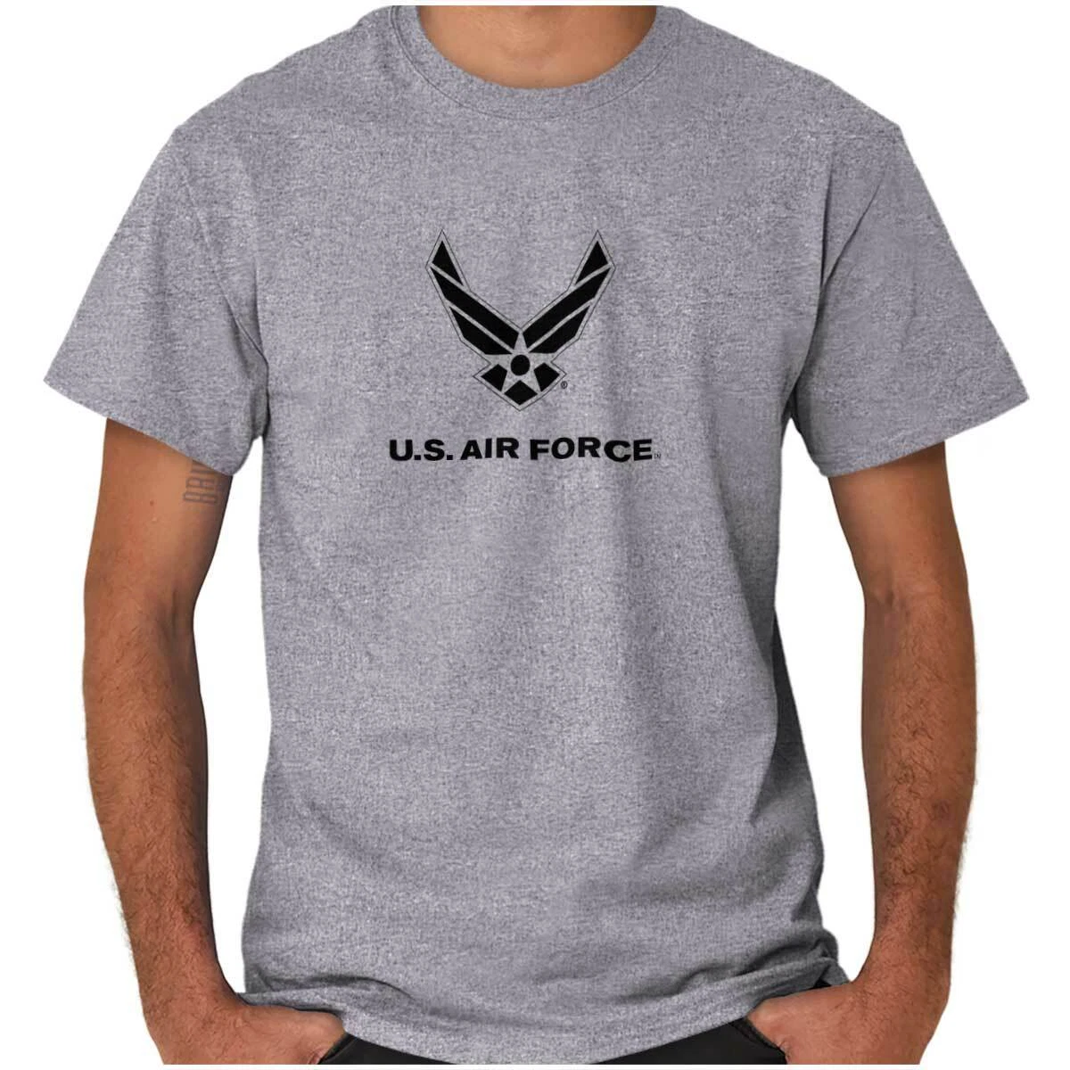 T-shirt US Air Force ROTC - Gris Chiné - Taille L - Occasion