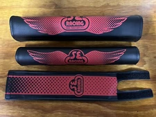 SE RACING BMX INNOVATIONS PAD SET BLACK & RED FITS SE BIKES & OTHERS NEW