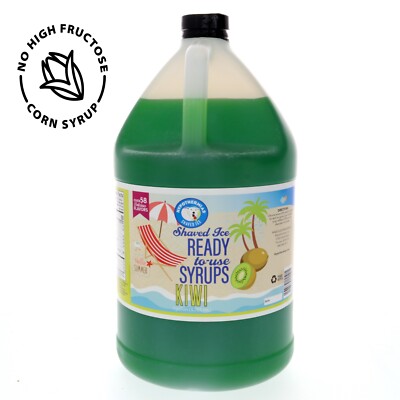 Kiwi  Ready to Use   Shaved Ice or Snow Cone Syrup Gallon (128 Fl Oz)