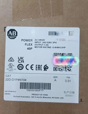 Allen-Bradley New 22D-D1P4N104 PowerFlex 40 0.4kW 0.5Hp AC Drive 1PCS