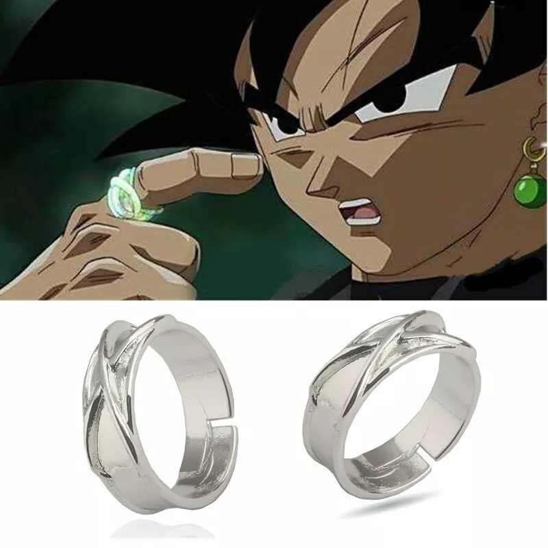 Goku Black Time Ring Silver, Black Goku Ring Adjustable