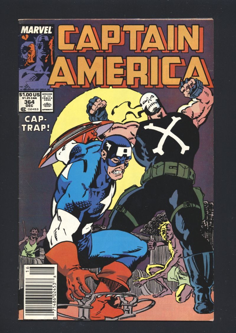 Captain America #364 FN 1989 Marvel NEWSSTAND vs Crossbones