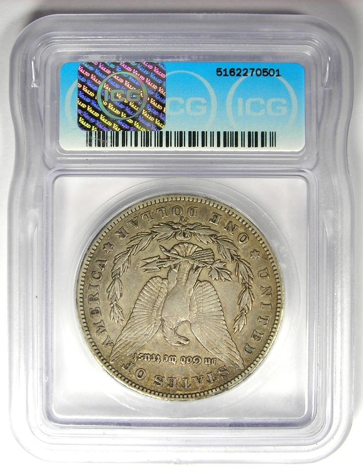 1892-CC Morgan Silver Dollar $1 Carson City Coin - Certified ICG XF45 - Rare! - Image 3 of 4