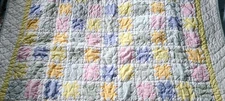 Pottery Barn Kids Crib Quilt Yellow Pink and Blue Stars 
