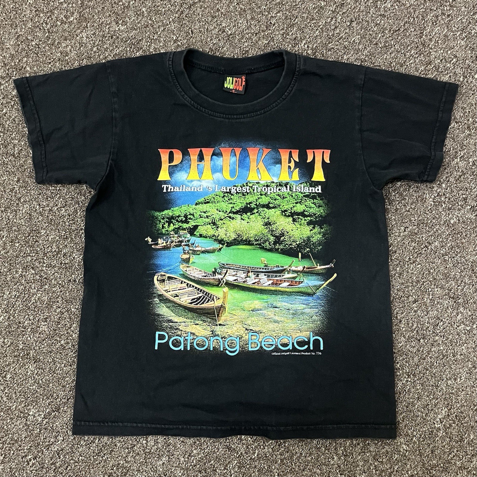 Vintage Phuket JoliGolf Men’s Small T-Shirt Black Patong Beach Thailand