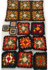 VINTAGE CROCHETED GRANNY SQUARE Lot Of Assorted Colors & Sizes
