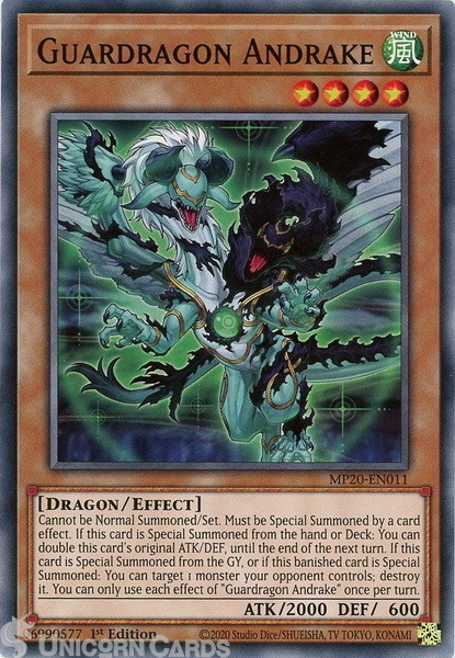 MP20-EN011 Guardragon Andrake Common 1st Edition Mint Yu-Gi-Oh! Card