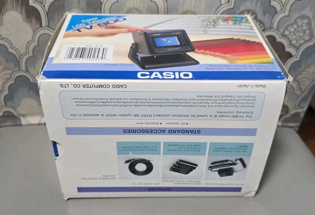CASIO 2” Portable M LCD Color TV-800 VHF UHF Made In Japan