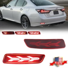 LED Bumper Reflector For 13-18 Lexus ES300h ES350, 16-20 GS350 GS450h GS200t GSF