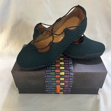 BERNIE MEV Women  s RIGGED CONNECT Slip On Shoes Deep Green EU 39 US 8 New W Box