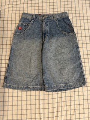 VINTAGE JNCO Jorts Dragon Embroidery Blue Baggy Y2K Skater Shorts