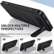 For Sony Xperia 1 VIII/VII/VI/V/IV carbon fiber pattern bracket protective shell