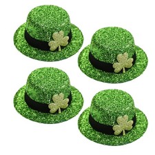 4 Pcs Saint Patrick's Day Hair Extension Headdress Mini Top Hat with Clip