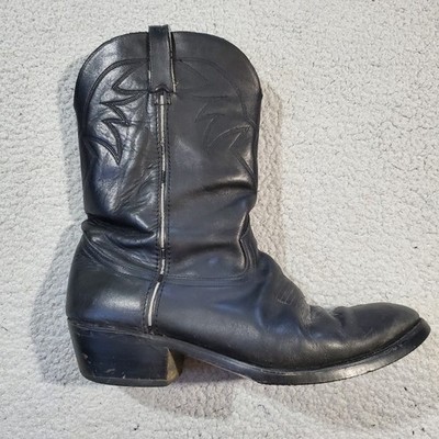 Durango Boots Mens 11D Black Leather Cowboy Western Round Toe Rodeo TR760