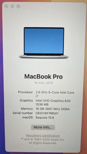 Apple MacBook Pro A2141 2019 16" Core i7-9750H 2.6GHz 512GB/16GB - Silver - AT06 - Afbeelding 7 van 12