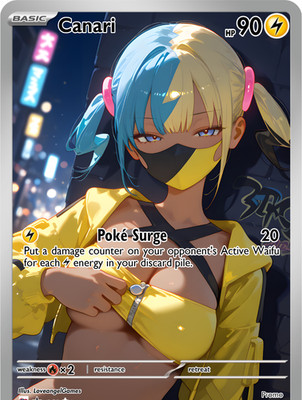 LoveangelGames-Season 2- Custom Card- Waifu Universe-Canari Poke Surge