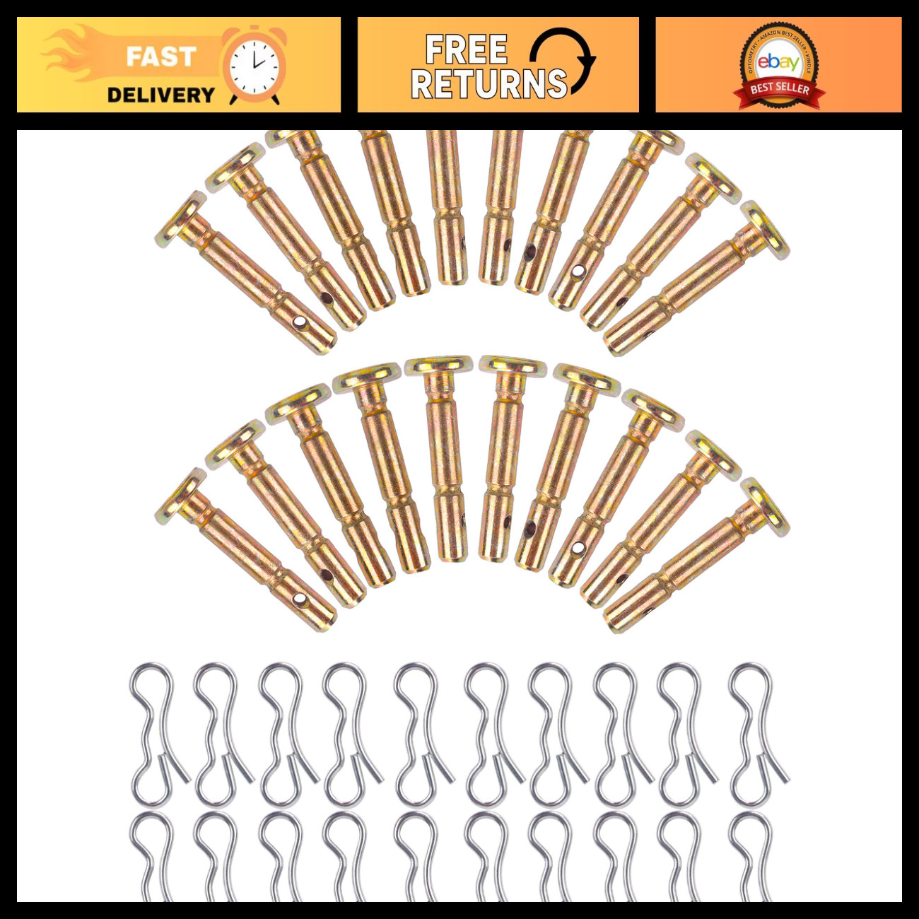 20 Pcs Shear Pins & Cotter Pins Set for Snowblower Replacement Parts 738-04124