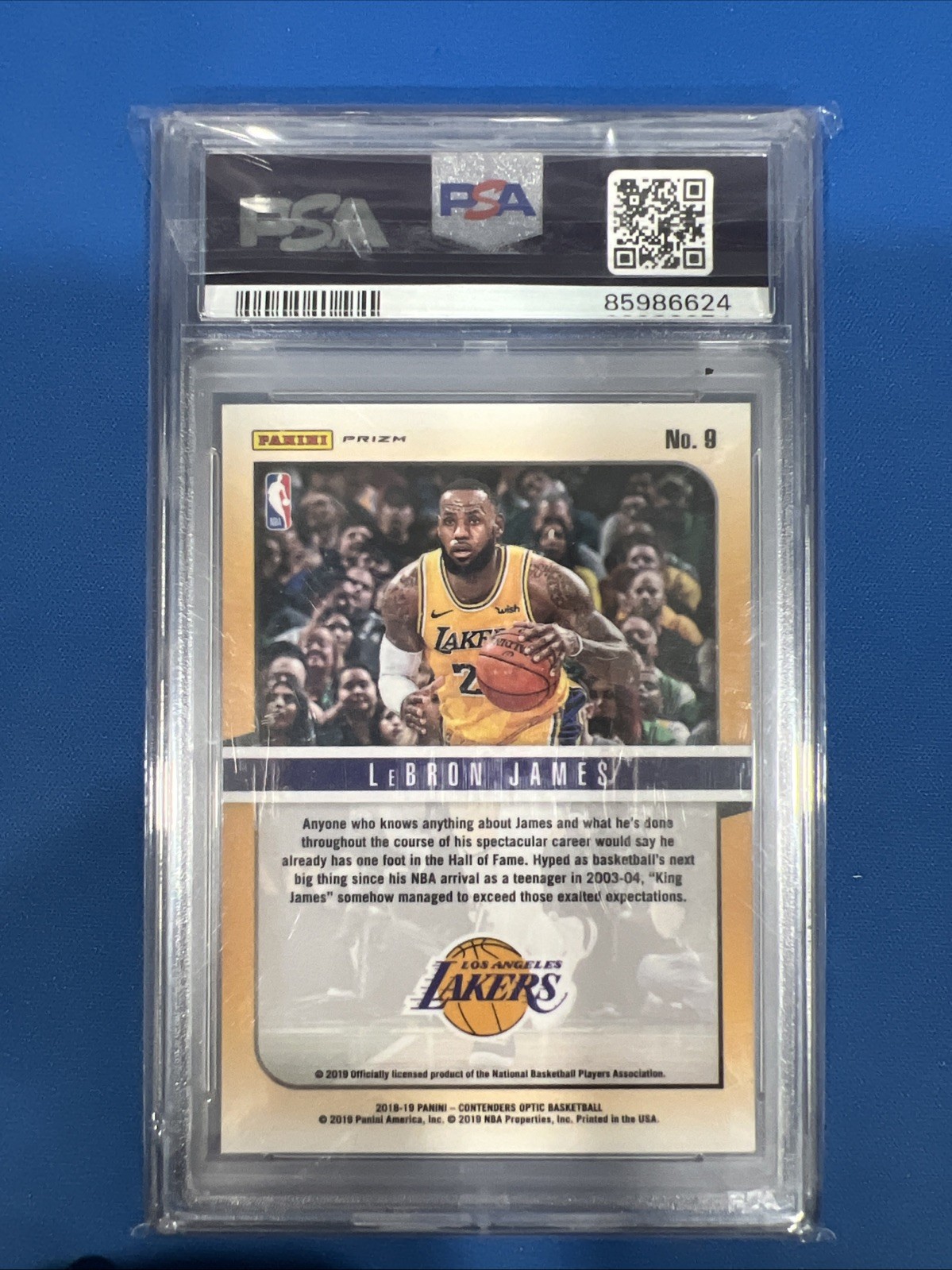 2018 Panini Contenders Optic LeBron James Hall Of Fame Red Cracked Ice Psa 9  view 2