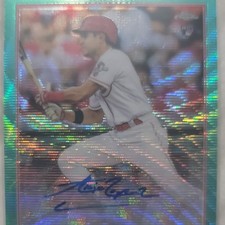 Topps 2022 Chrome Rookie Autograph Alejo Lopez Aqua Wave #RA-AL /199 Reds Card