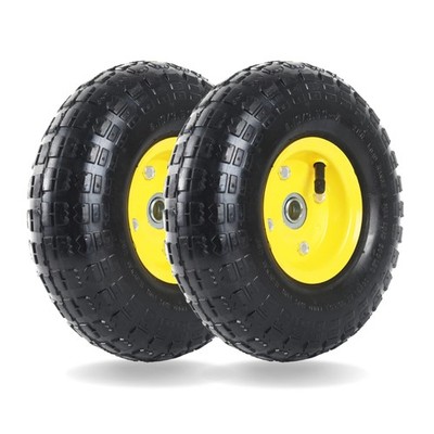 AR-PRO (2 Pack) 4.10/3.50-4 Tire and Pneumatic (Upgraded), Yellow 