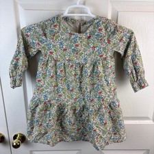 Girls Mini Boden Betsy Tiered Twirl Dress Floral Long Sleeve Size 6-7 years