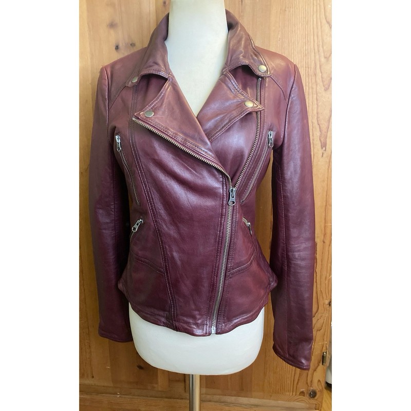 Free People Leather Moto Jacket Size 4