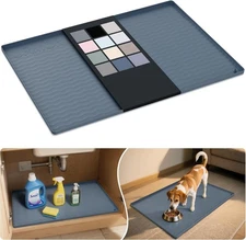 URMONA Waterproof Silicone Under Sink Mat (31'' x 22'') for Kitchen and Bathroom
