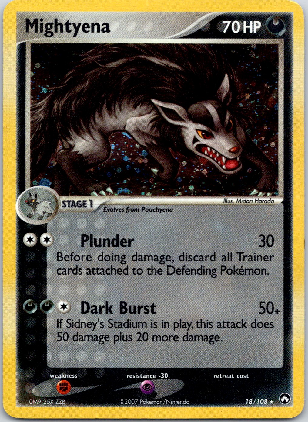 Mightyena #18/108 Holo Power Keepers Pokemon NM/LP