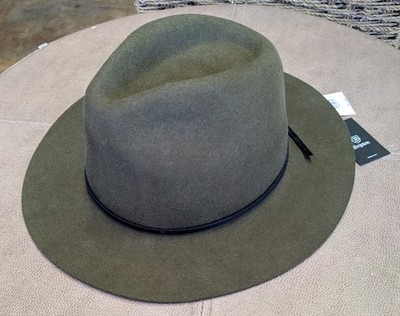 Brixton WESLEY Wool Wide Brim Green Western Fedora Packable  display picture 3