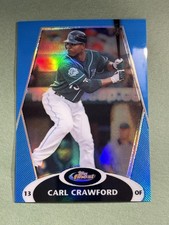Carl Crawford 2008 Finest Refractors Blue #/299 Tampa Bay Rays #98 LL813