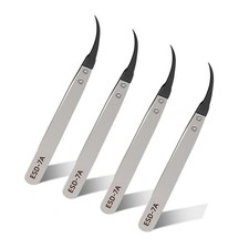 4pcs ESD-7A Interchangeable Pointed Tweezers, Anti-static Tweezers, Stainless...
