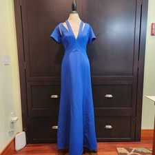 NWT BCBG MaxAzria "Estrella" Sapphire Blue Cut Out Formal Gown/Dress SZ 10