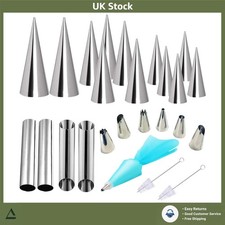 26 Pcs  Stainless Steel Cannoli & Cream Horn Molds - Baking Excellence