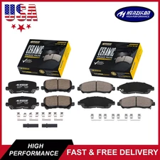 Front And Rear Ceramic Brake Pads w/ Hardware for Honda Pilot Acura MDX ZDX US