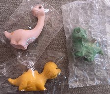 Lot Of 3 Cute Miniature Dinosaur Toy Figures, New