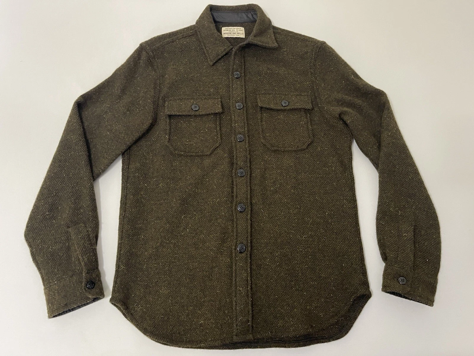 Imogene + Willie CPO Overshirt M Brown Shacket Shirt Jacket Wool Blend image 1