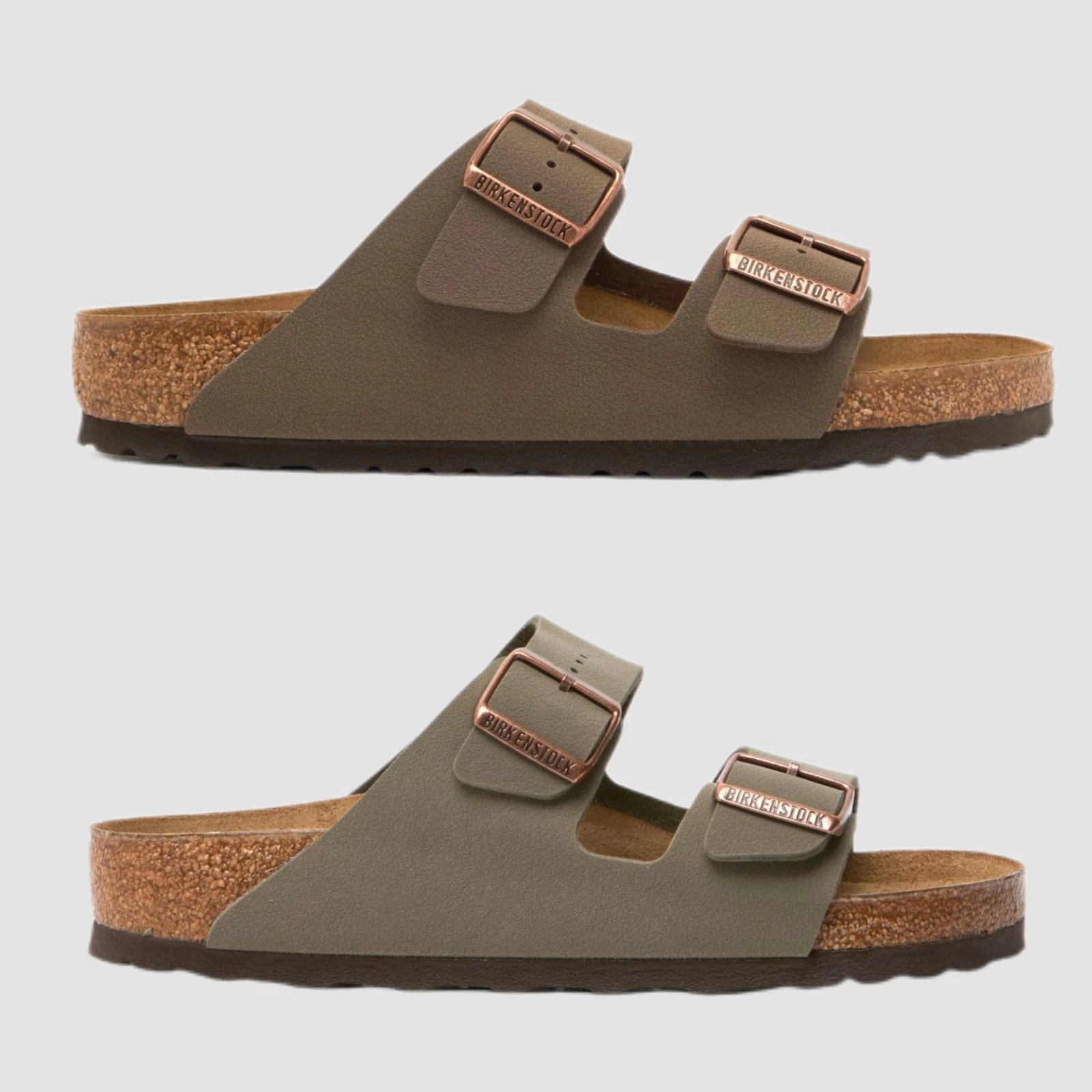 Birkenstock Arizona Birkibuc Two-Strap Women's Narrow Sandals Mocha/Stone