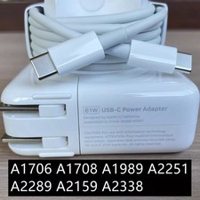 10PCS OEM 61W USB C Charger For MacBook 12" Pro/Air 13/14" with USB-C to C Cable