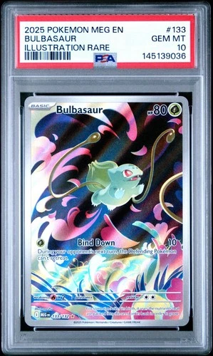 PSA 10 BULBASAUR 133/132 ILLUSTRATION RARE MEGA EVOLUTION POKEMON 🍃