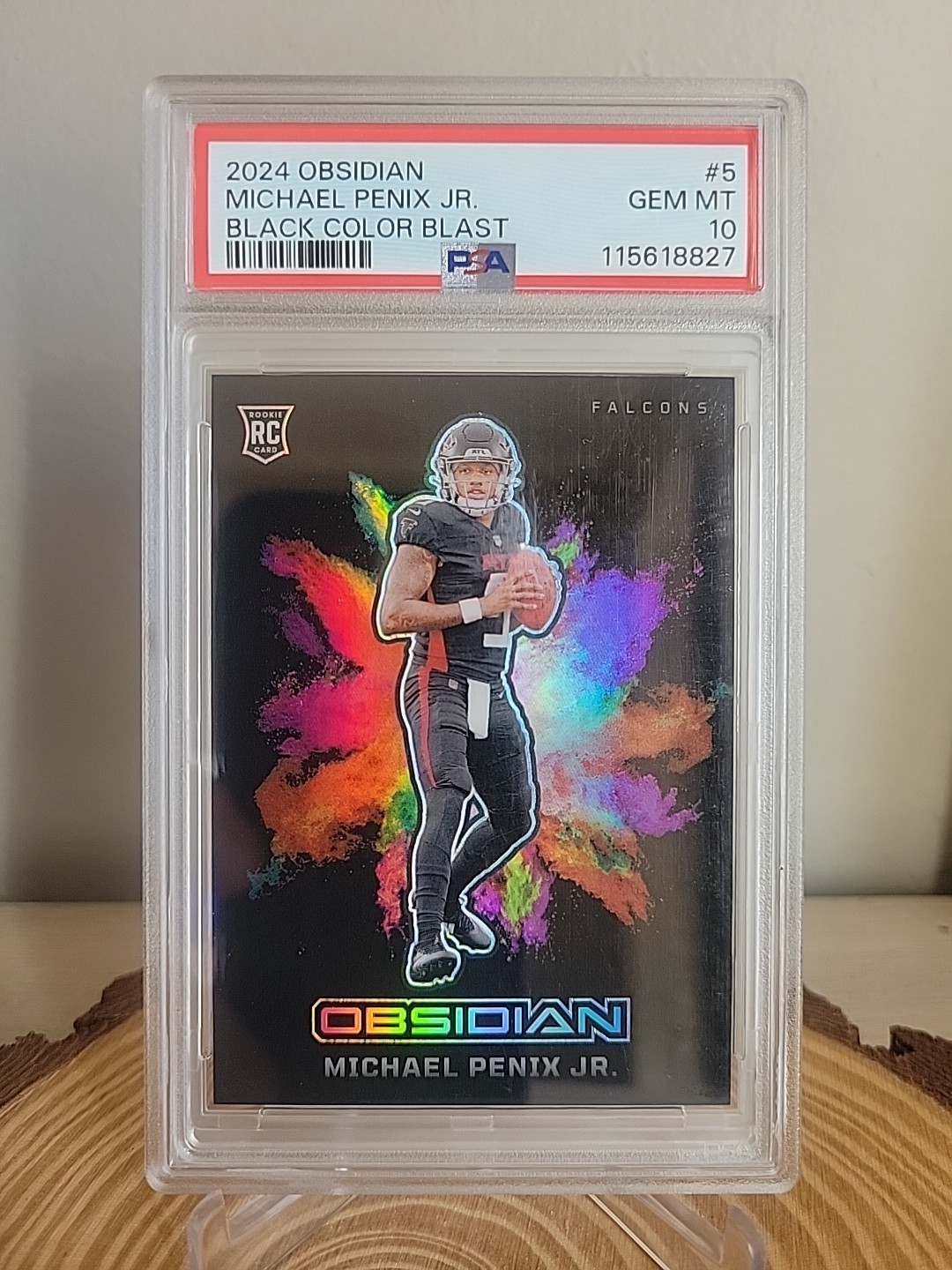 MICHAEL PENIX JR. 2024 OBSIDIAN ROOKIE BLACK COLOR BLAST RC #5 SP PSA 10