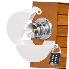 Door Knob Lockout DevicePadlock, Handle Lock Cover for Dementia/Child White